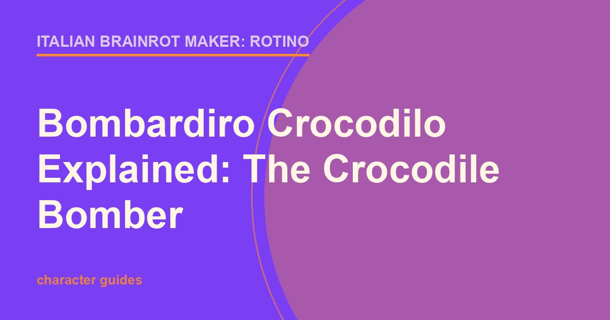 Title card showing a crocodile-headed bomber plane for a Bombardiro Crocodilo explainer