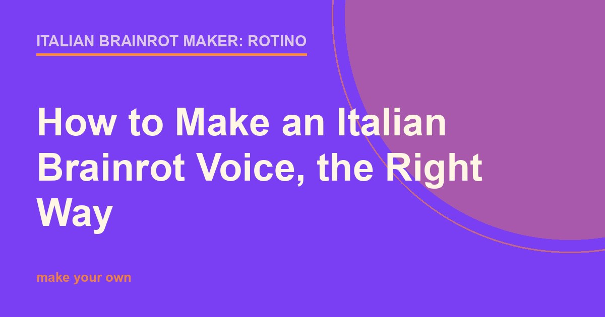 Title card with a sound wave and microphone for making an Italian brainrot voice