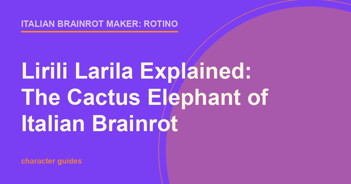 Bright title card showing a sandal-wearing cactus elephant for a Lirili Larila explainer